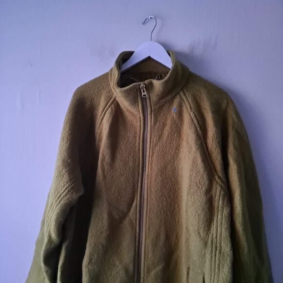 J. Crew Swingy Mock Neck Coat Italian Boiled Wool Full Zip Jacket Green Size XL - Picture 6 of 15